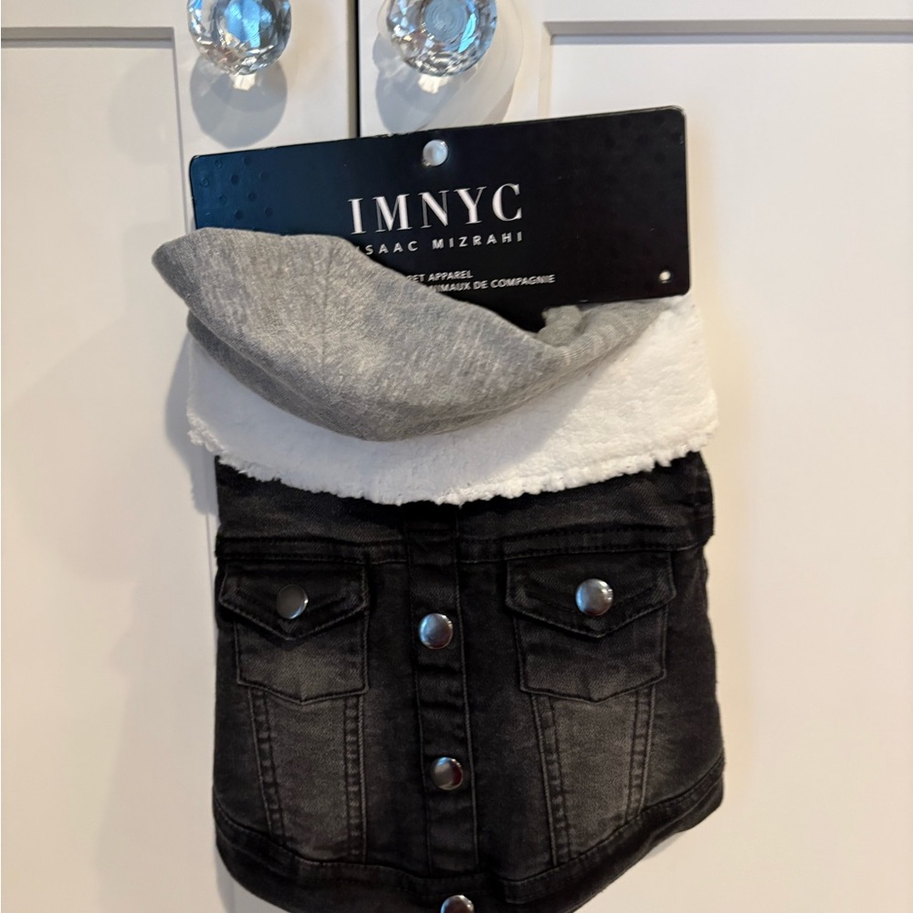 Isaac Mizrahi Black and Gray Dog Jacket